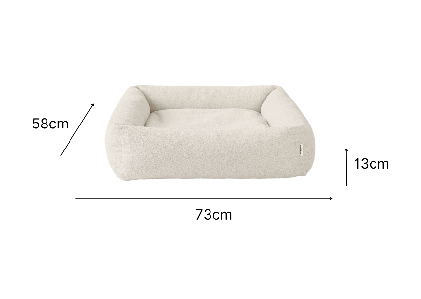 Biscuit Bed Milky White Guolis šunims išmatavimai dydžių lentelė